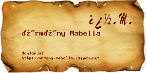 Örmény Mabella névjegykártya